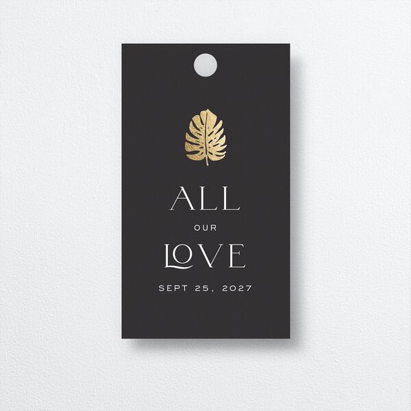 Gilded Tropics Favor Gift Tags front in Black