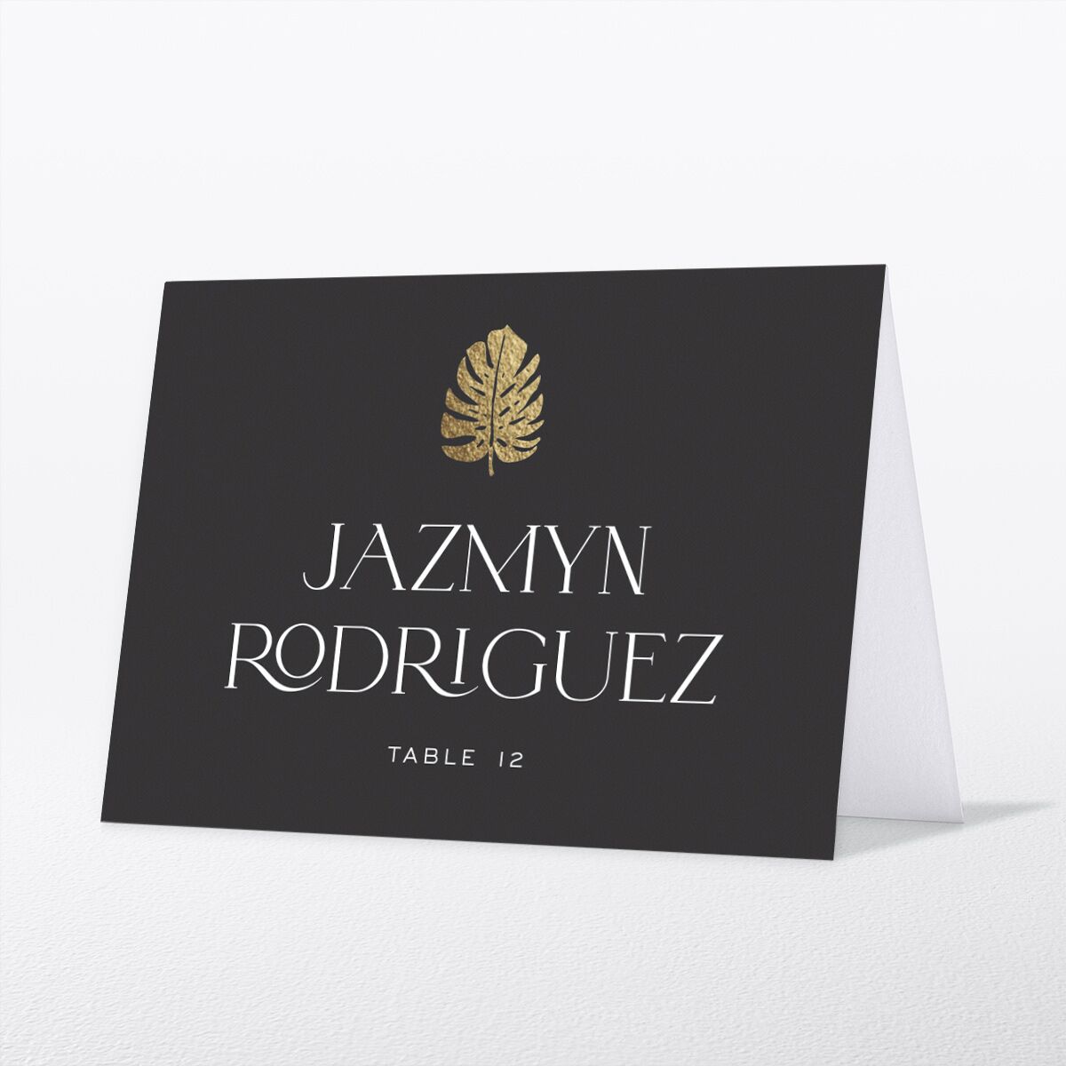 Gilded Tropics Place Cards front in Black