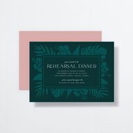 Gilded Tropics Rehearsal Dinner Invitations Ink Blue Signature