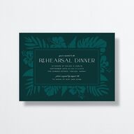 Gilded Tropics Rehearsal Dinner Invitations Ink Blue Signature