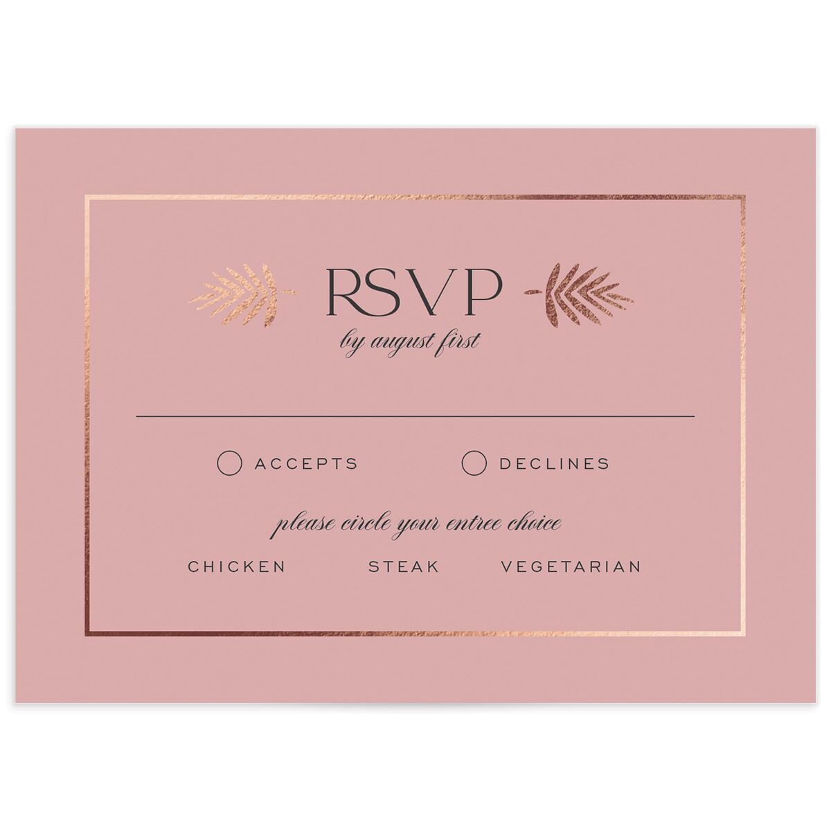 Gilded Tropics Wedding Response Cards