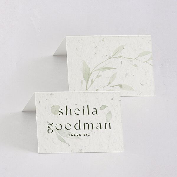 Pressed Leaves Place Cards Thyme Signature