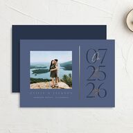 On This Day Save The Date Cards Gold Midnight Navy Signature smooth No
