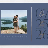 On This Day Save The Date Cards Gold Midnight Navy Signature smooth No