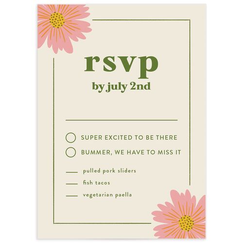 Retro Bloom Wedding Response Cards