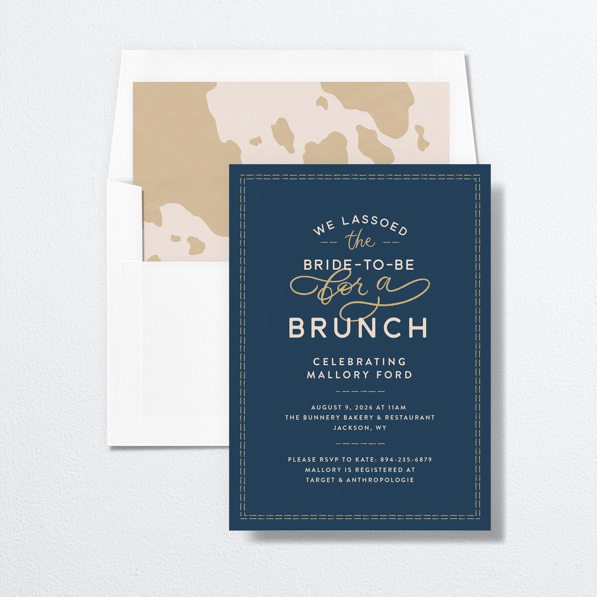 Western Denim Bridal Shower Invitations Moody Blue Signature