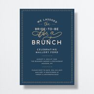 Western Denim Bridal Shower Invitations Moody Blue Signature