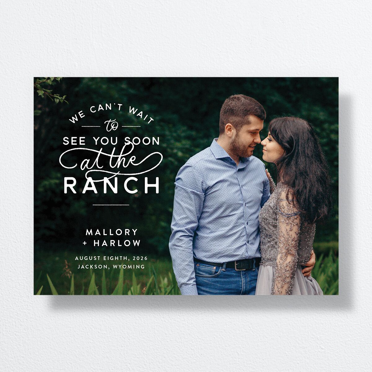 Western Denim Save The Date Cards front in Multi-Color