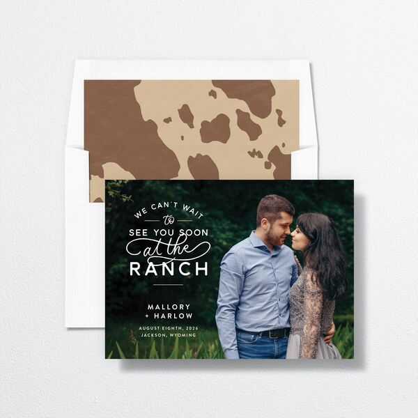 Western Denim Save The Date Cards Tan Signature No