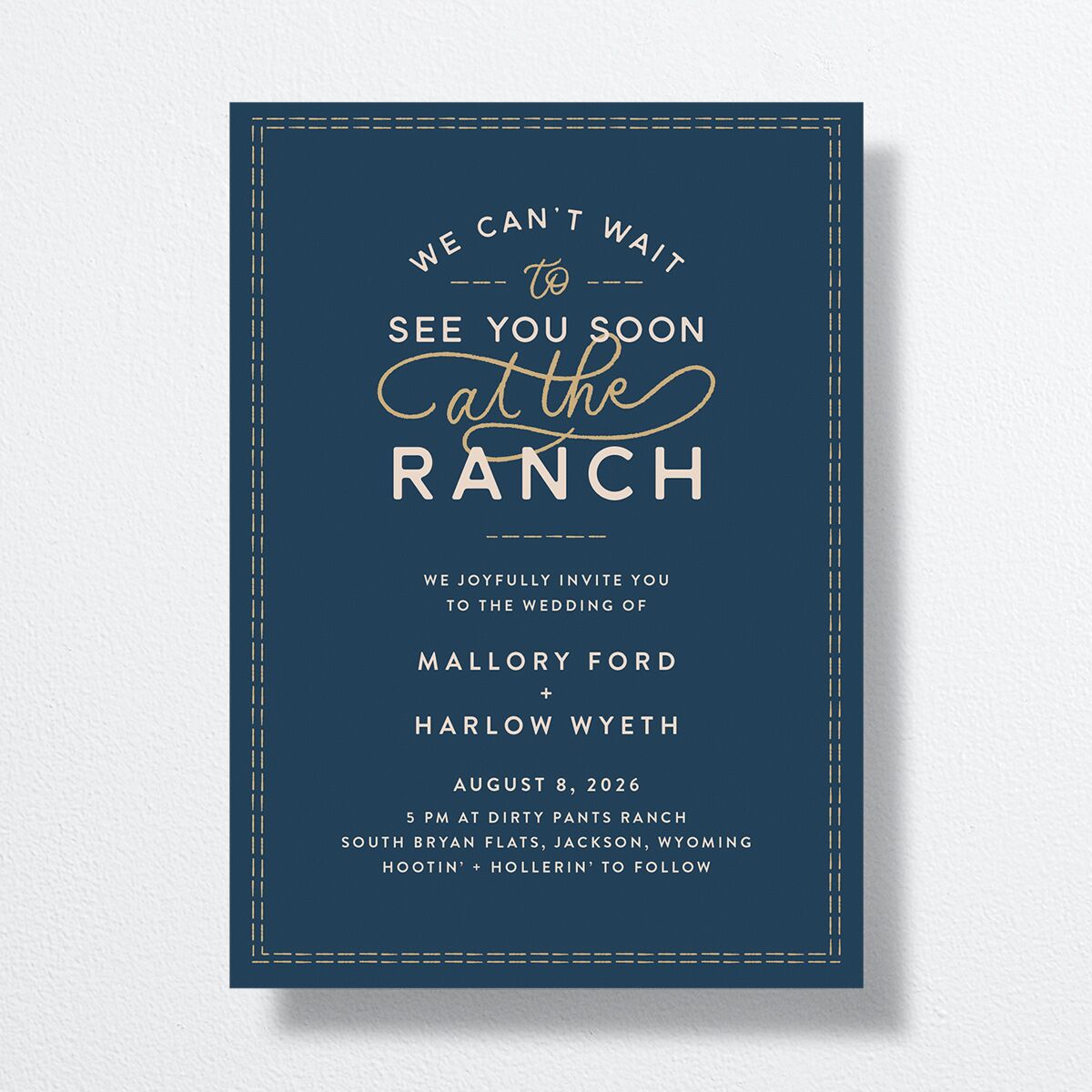 Rustic Ranch Wedding Invitations front