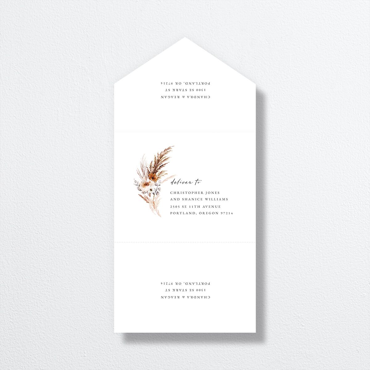 Bohemian Hoop All-in-One Wedding Invitations — view 2