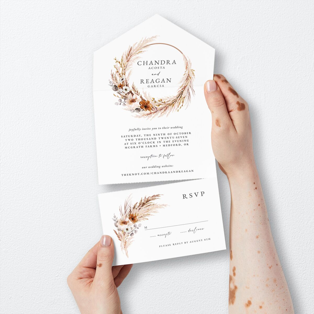 Bohemian Hoop All-in-One Wedding Invitations — view 3