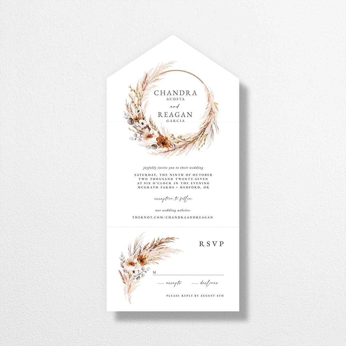 Bohemian Hoop All-in-One Wedding Invitations — view 1