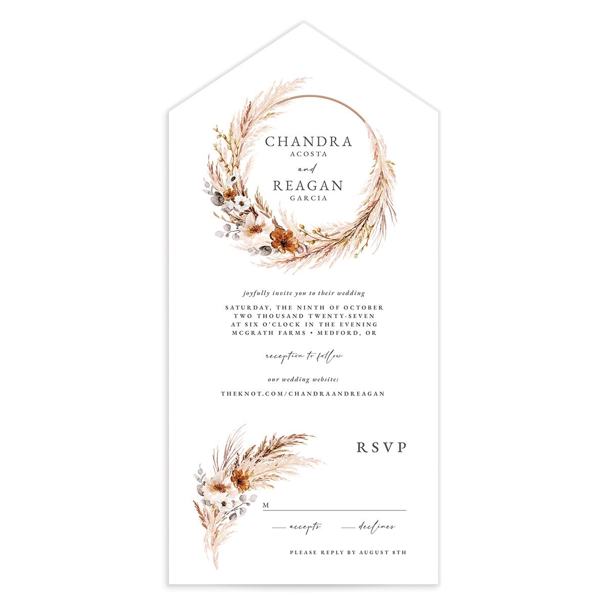 Bohemian Hoop All-in-One Wedding Invitations
