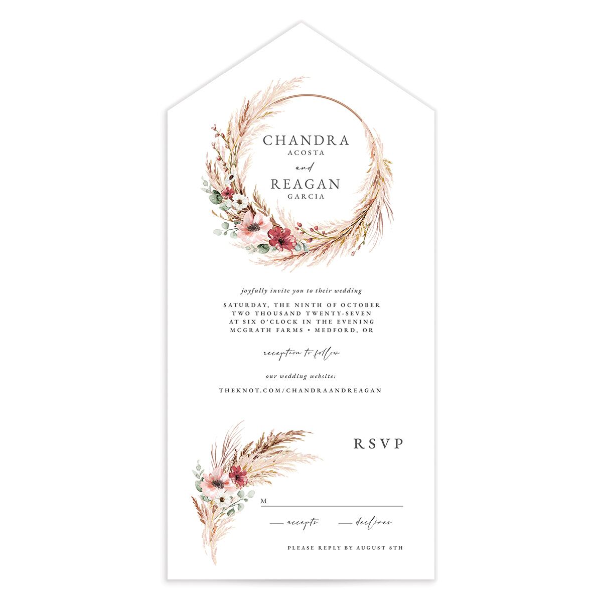 Bohemian Hoop All-in-One Wedding Invitations