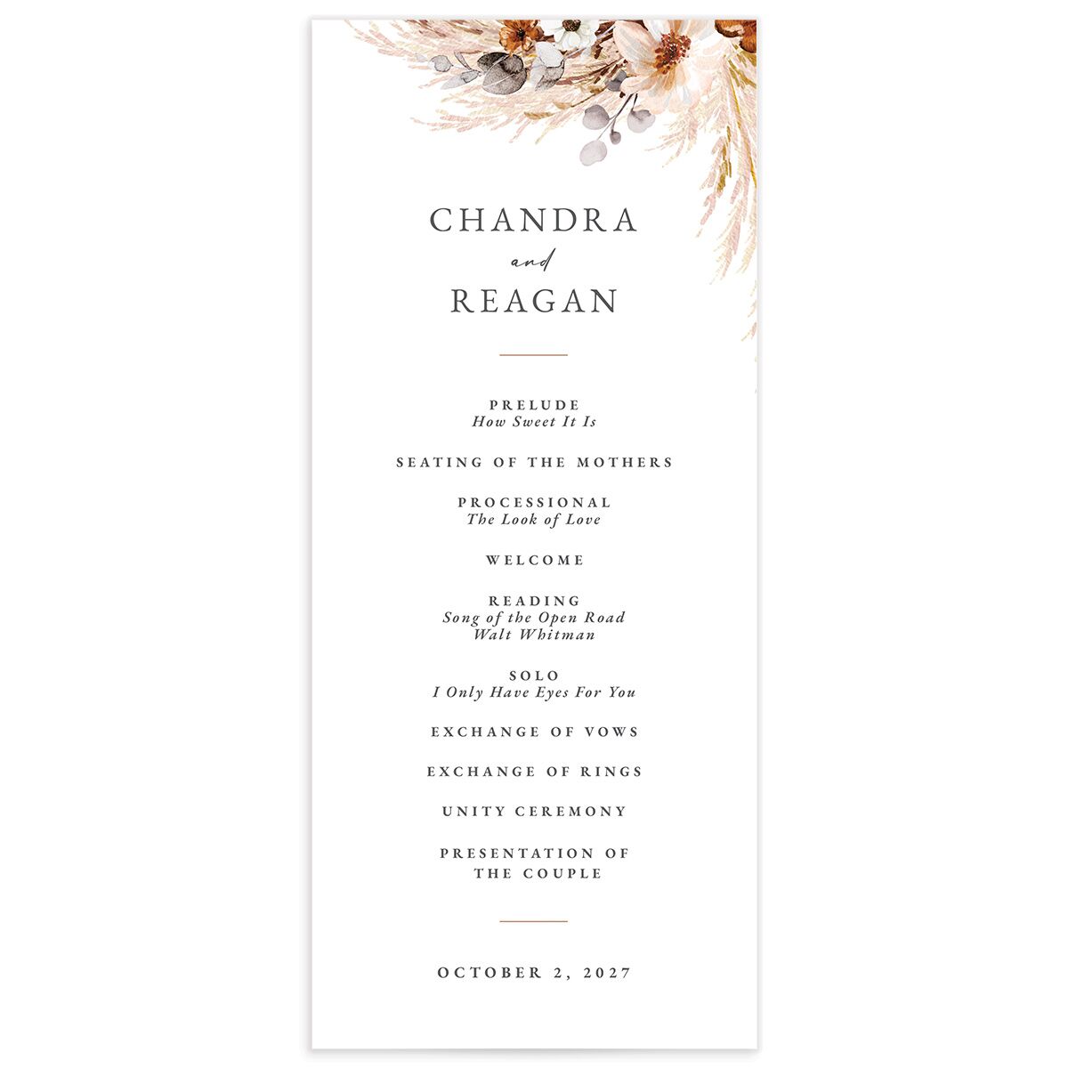 Bohemian Hoop Wedding Programs