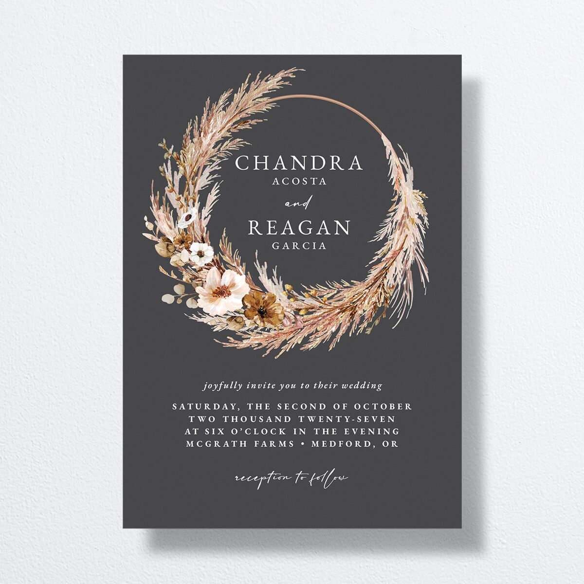 Bohemian Hoop Wedding Invitations front