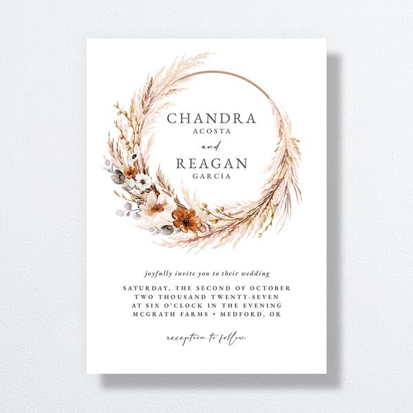 Bohemian Hoop Wedding Invitations Camel Signature No Standard
