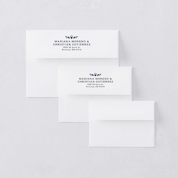 Papel Picado De Mexico Wedding Response Card Standard Envelopes White Navy Return Address Signature Standard