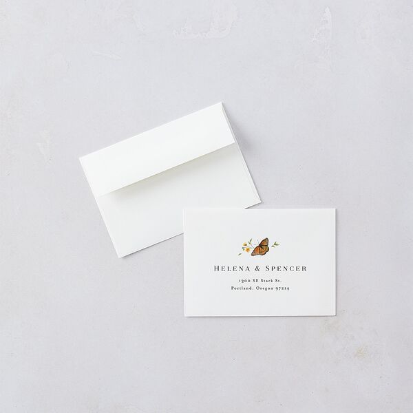 Rustic Butterflies Wedding Response Cards Pure White Signature Standard