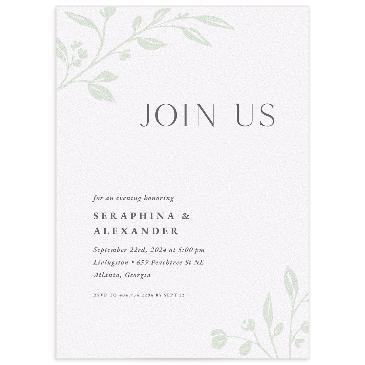 Botanical Initials Rehearsal Dinner Invitations