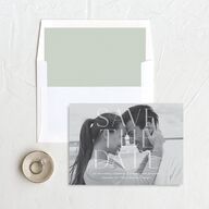 Botanical Initials Save The Date Cards Sea Foam Signature smooth No