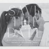 Botanical Initials Save The Date Cards Sea Foam Signature smooth No