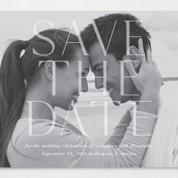 Botanical Initials Save The Date Cards Sea Foam Signature smooth No