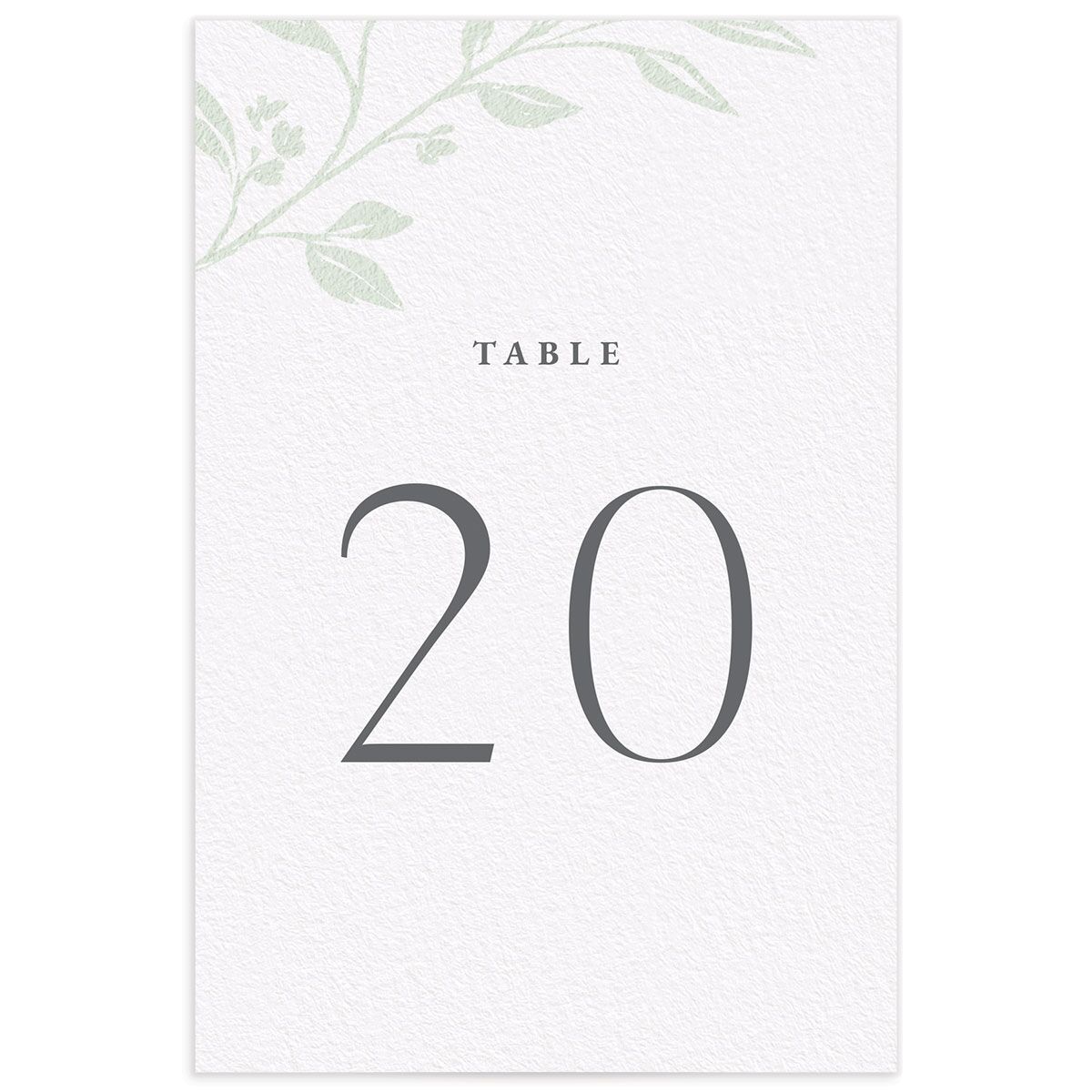 Botanical Initials Table Numbers