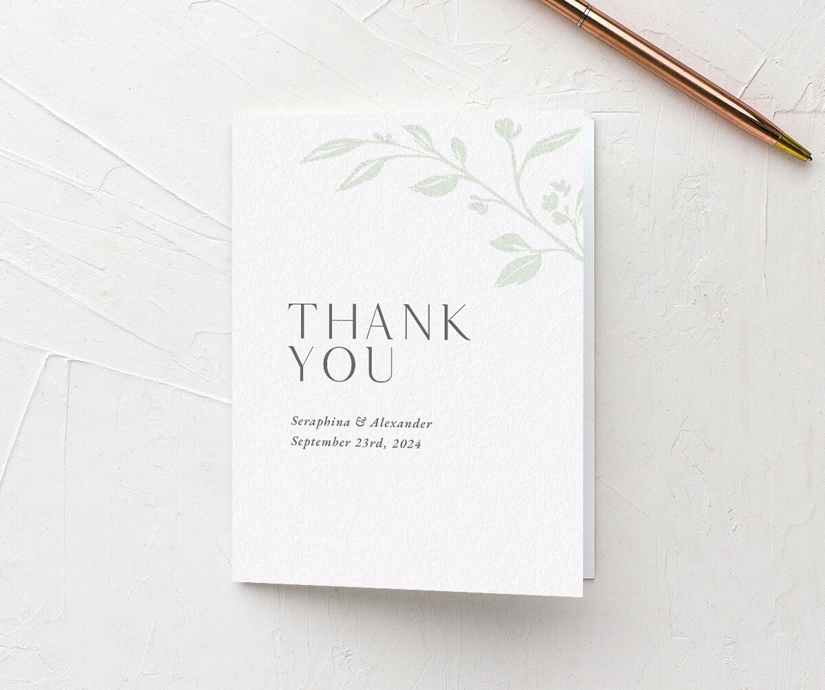 Botanical Initials Thank You Cards — view 1