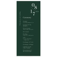 Cascading Date Wedding Programs Dark Green Signature