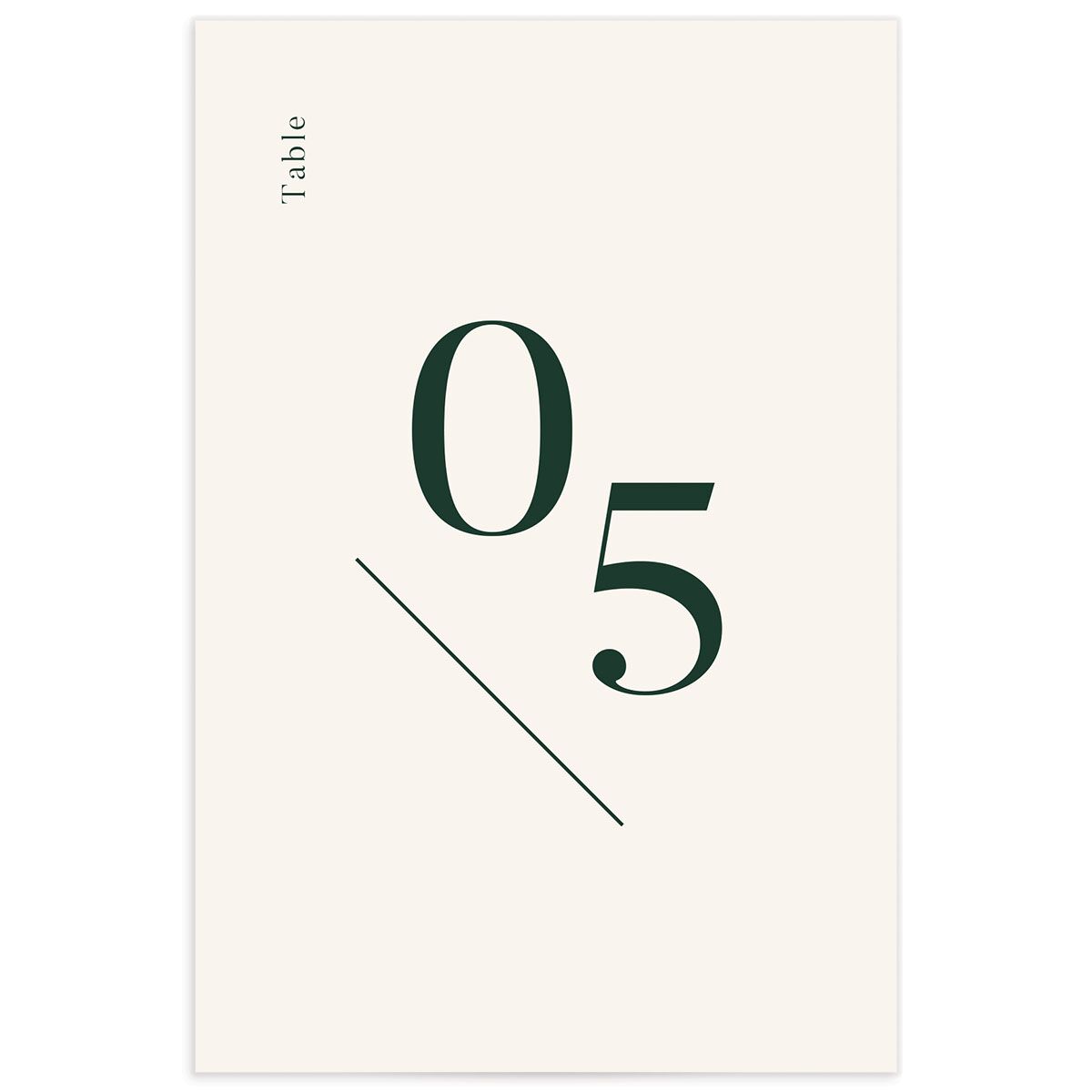Cascading Date Table Numbers Dark Green Signature