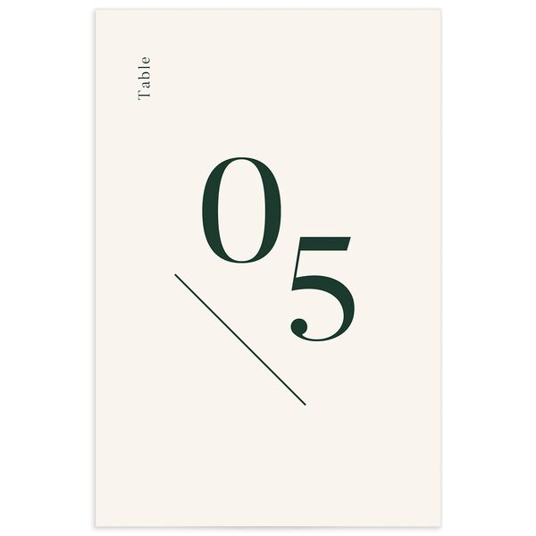 Cascading Date Table Numbers Dark Green Signature