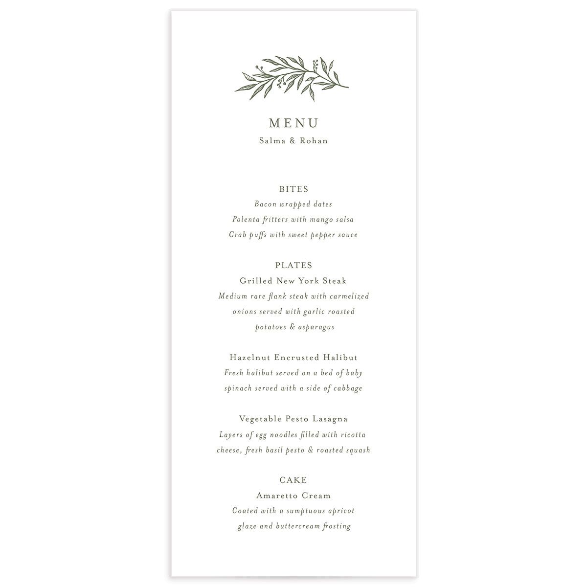 Classic Crest Menus