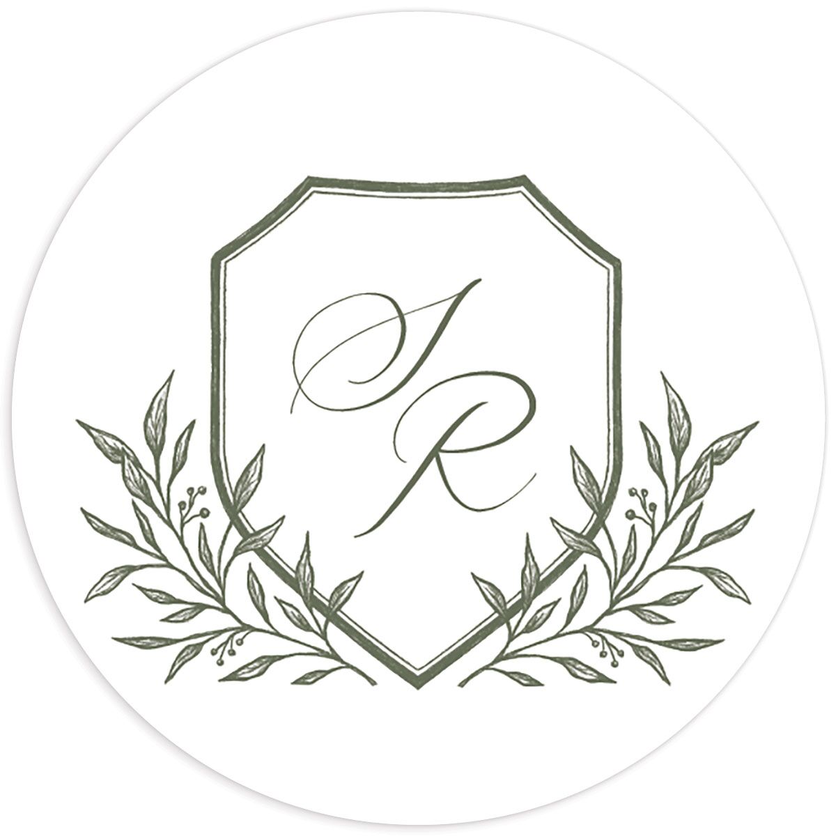 Classic Crest Wedding Stickers
