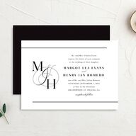 Classic Monogram Wedding Invitations Pure White Signature No