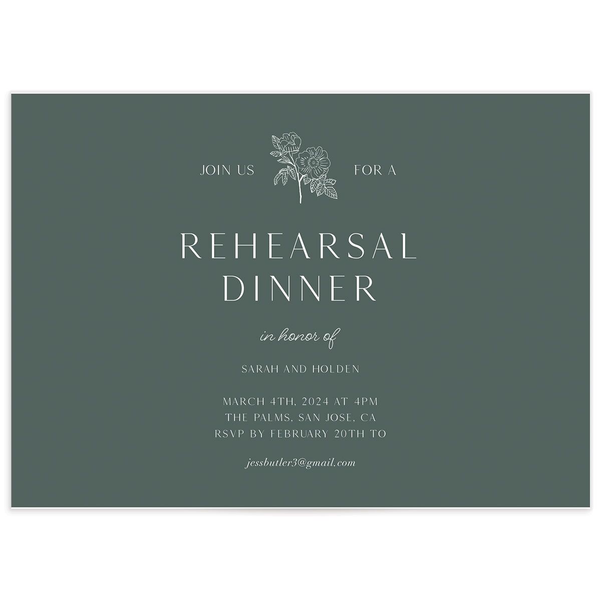 Elegant Bohemian Rehearsal Dinner Invitations