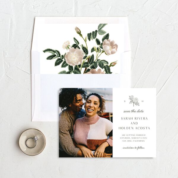 Elegant Bohemian Save The Date Cards Hunter Green Signature smooth No