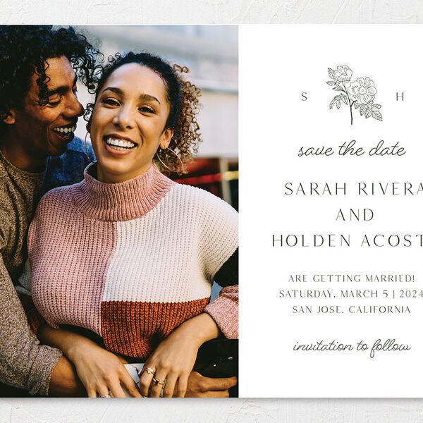Elegant Bohemian Save The Date Cards Hunter Green Signature smooth No