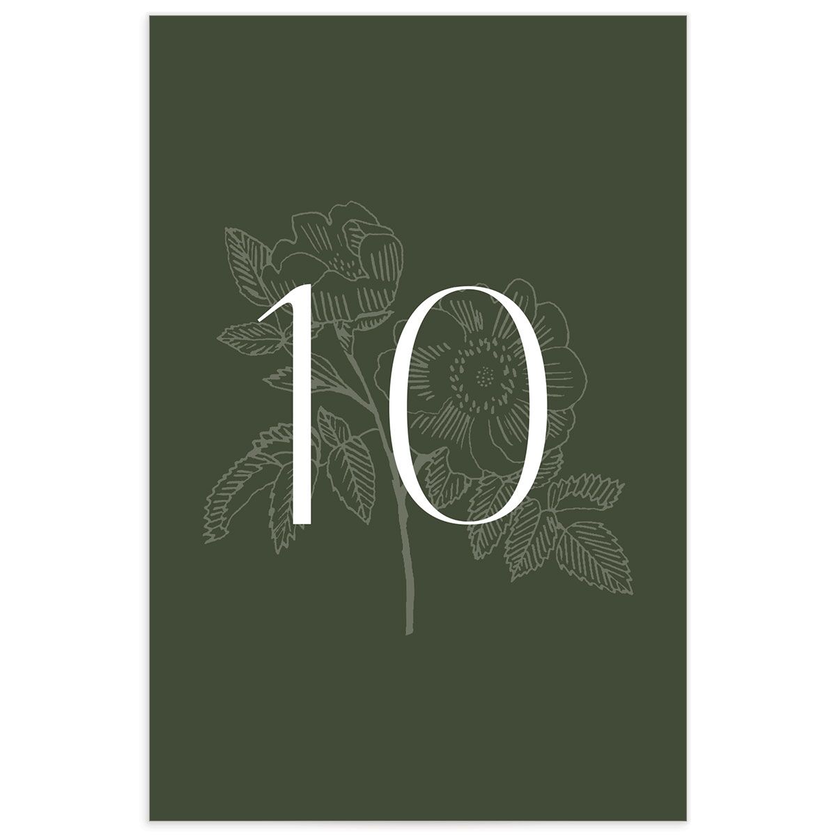 Elegant Bohemian Table Numbers Hunter Green Signature