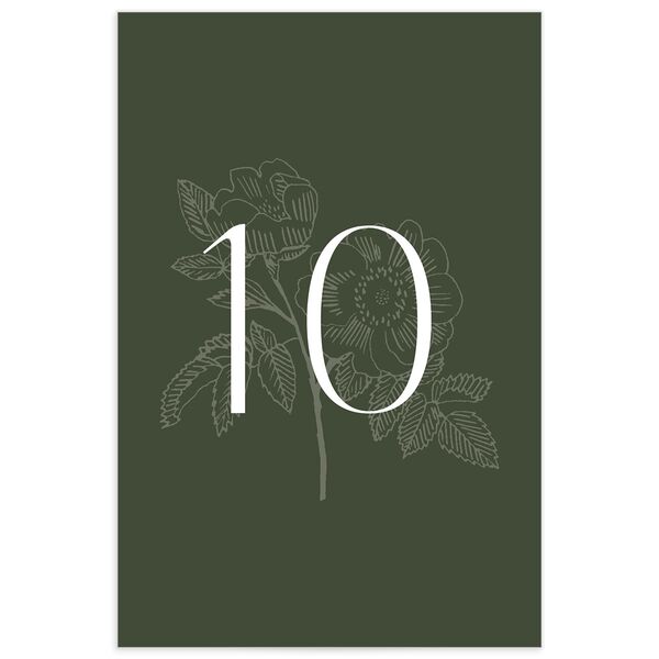 Elegant Bohemian Table Numbers Hunter Green Signature