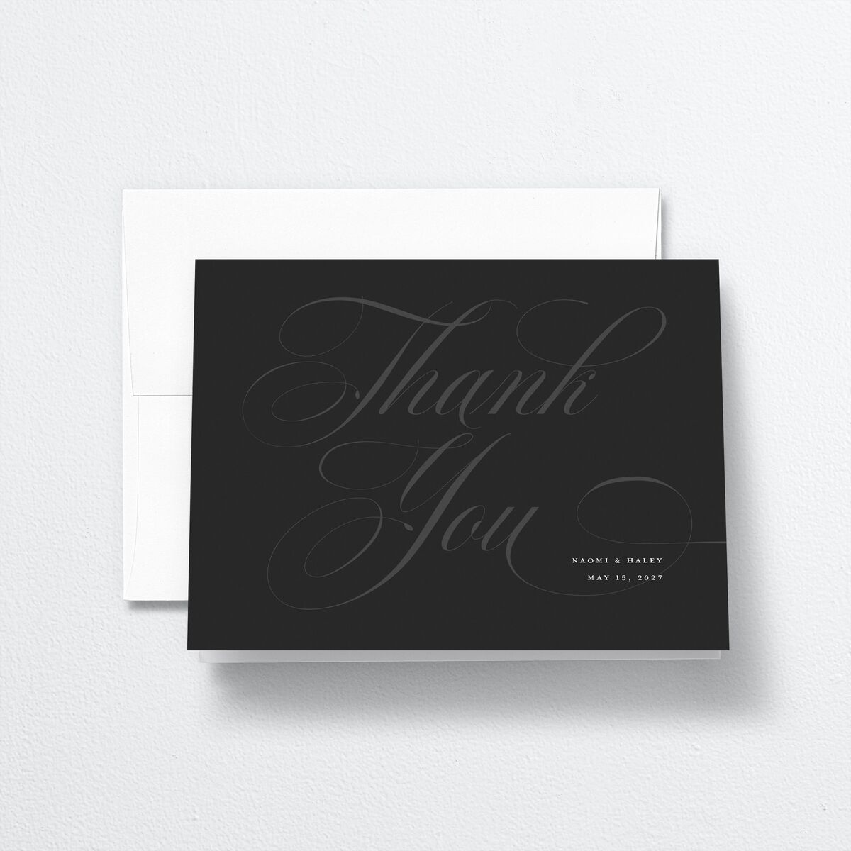 Elegant Monogram Thank You Cards Licorice