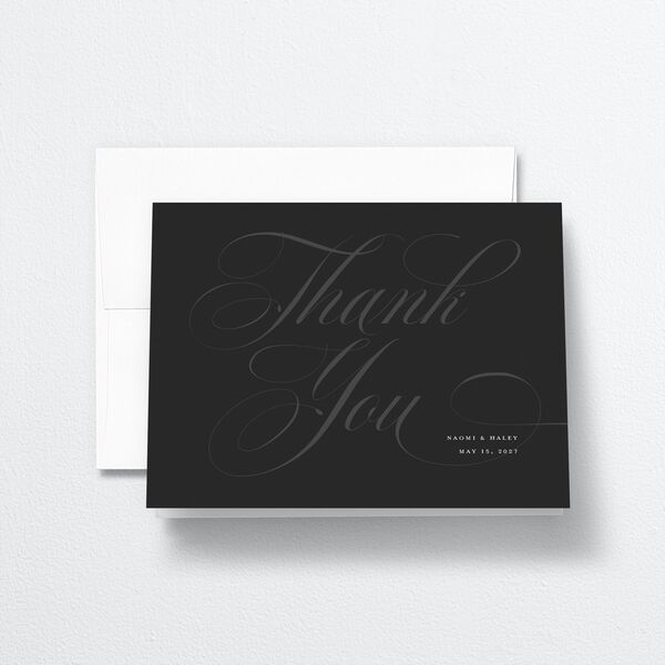 Elegant Monogram Thank You Cards Licorice