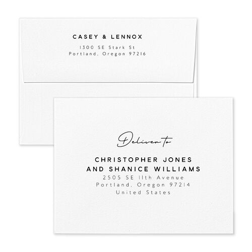 Modern Photograph Save the Date Magnet Envelopes Terracotta Champagne Both Recipient and Return Addresses Signature Standard