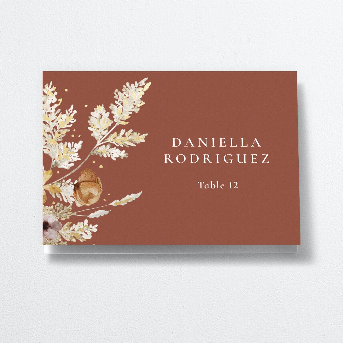 Dried Blooms Place Cards front