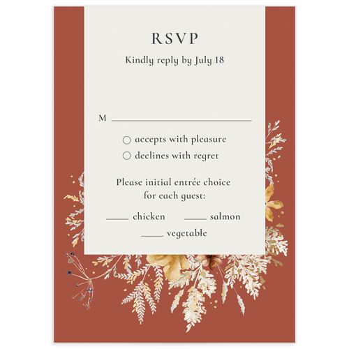 Dried Blooms Wedding Response Cards