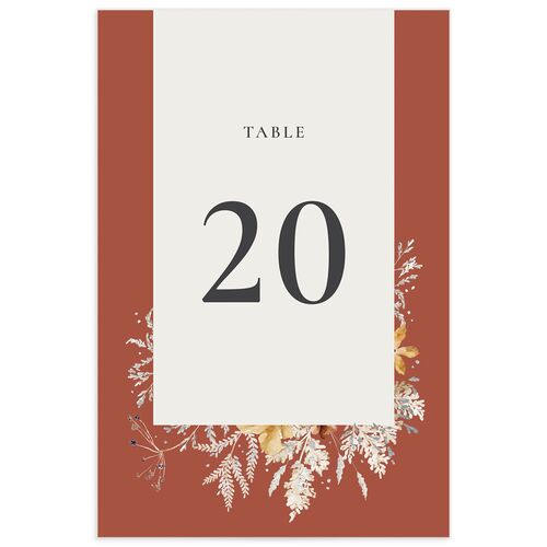 Dried Blooms Table Numbers Silver Copper Signature