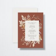 Dried Blooms Wedding Invitations Gold Copper Signature No
