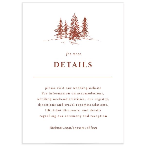 Etched Mountains Wedding Enclosure Cards front in Red