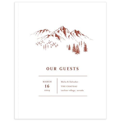 Etched Mountains Wedding Guest Book
